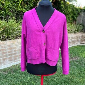 J. Jill Fuchsia Cardigan Sweater